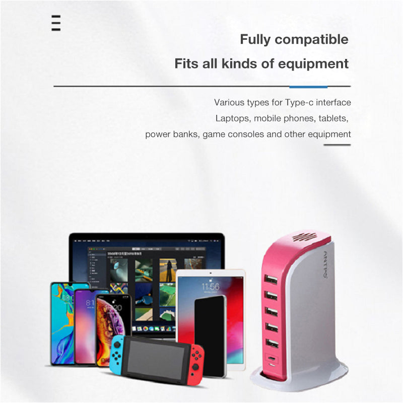 Desktop charging station (6 in 1 USB Charger Block)506PD