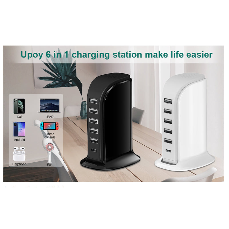 Desktop charging station （6 in 1 USB Charger Block）506PD